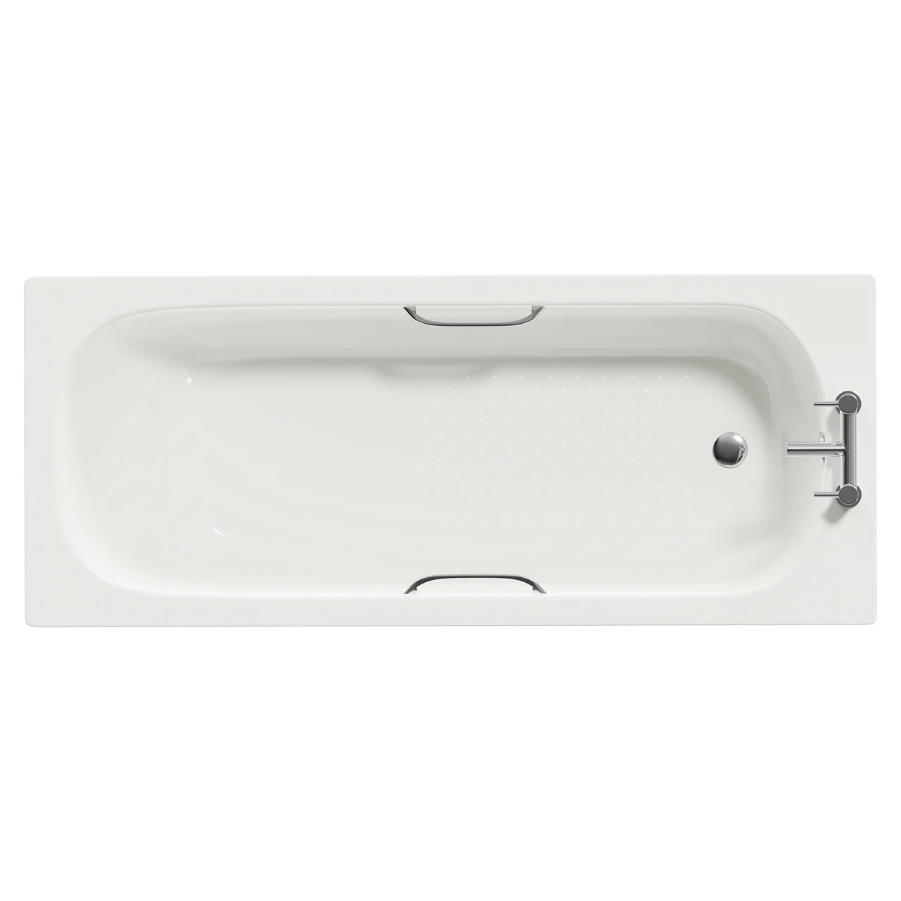 Cassia 1700mm X 700mm Anti Slip Straight Single Ended Steel Bath With Chrome Grips And 2 Tap Holes Including Legs 3 Cassia 1700mm X 700mm Anti Slip Straight Single Ended Steel Bath With Chrome Grips And 2 Tap Holes Including Legs