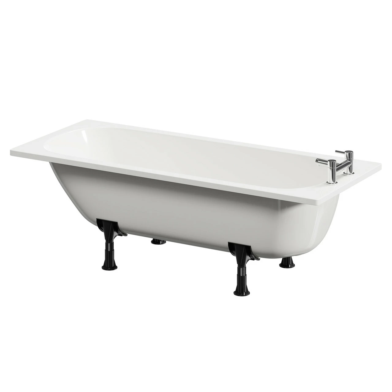 Cassia 1700mm X 700mm Straight Single Ended Steel Bath With 2 Tap Holes Including Legs 4 Cassia 1700mm X 700mm Straight Single Ended Steel Bath With 2 Tap Holes Including Legs - Image 2