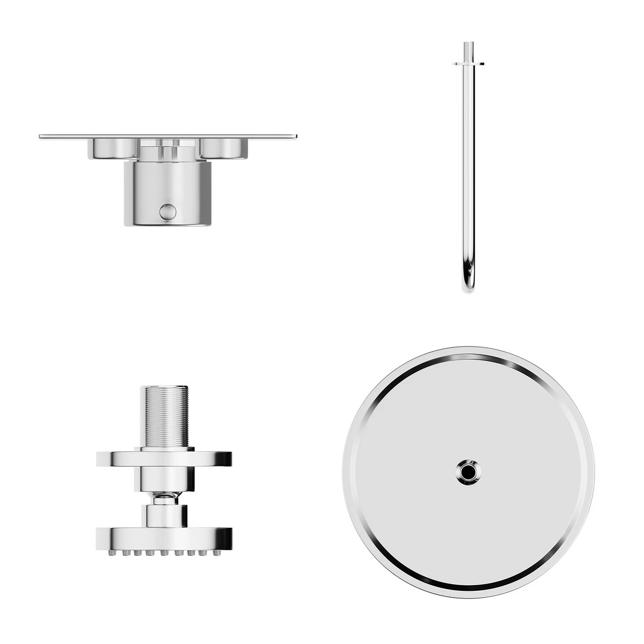 Circo Polished Chrome Concealed Push Button Twin Thermostatic Shower Valve With Round Fixed Shower Head And Body Jets - 2 Outlet - Image 5