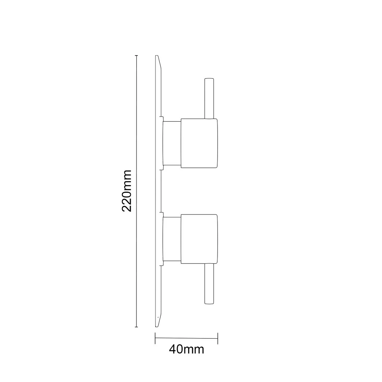 Circo Polished Chrome Concealed Twin Thermostatic Shower Valve - 1 Outlet 8 Circo Polished Chrome Concealed Twin Thermostatic Shower Valve - 1 Outlet - Image 6