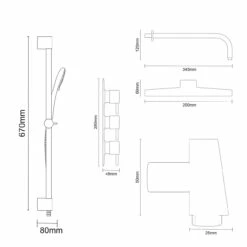 Circo Polished Chrome Triple Thermostatic Valve Mixer Shower With Square Fixed Head And Avon Shower Slide Rail Kit - 2 Outlet 13 Circo Polished Chrome Triple Thermostatic Valve Mixer Shower With Square Fixed Head And Avon Shower Slide Rail Kit - 2 Outlet -Bathroom Products Sales Store circo polished chrome triple thermostatic valve mixer shower with square fixed head and avon shower slide rail kit line side 79767.1652445392