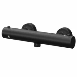 Colore Round Matt Black Thermostatic Bar Shower Valve