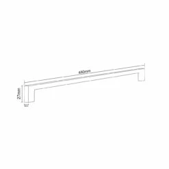 Colore Matt Black 480mm Furniture Handle -Bathroom Products Sales Store colore matt black 480mm furniture handles line side 87653.1652444966