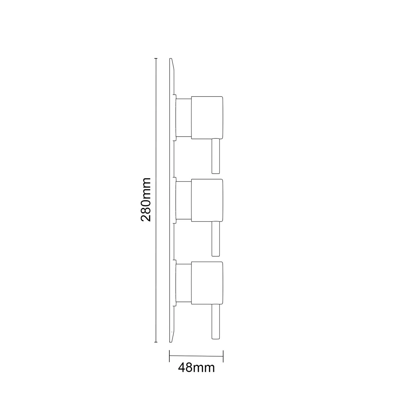 Colore Round Matt Black Concealed Triple Thermostatic Shower Valve - 2 Outlet 8 Colore Round Matt Black Concealed Triple Thermostatic Shower Valve - 2 Outlet - Image 6