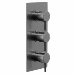 Colore Round Gunmetal Grey Concealed Triple Thermostatic Shower Valve - 2 Outlet 10 Colore Round Gunmetal Grey Concealed Triple Thermostatic Shower Valve - 2 Outlet -Bathroom Products Sales Store colore round gunmetal grey concealed triple thermostatic shower valve left 55140.1658132926