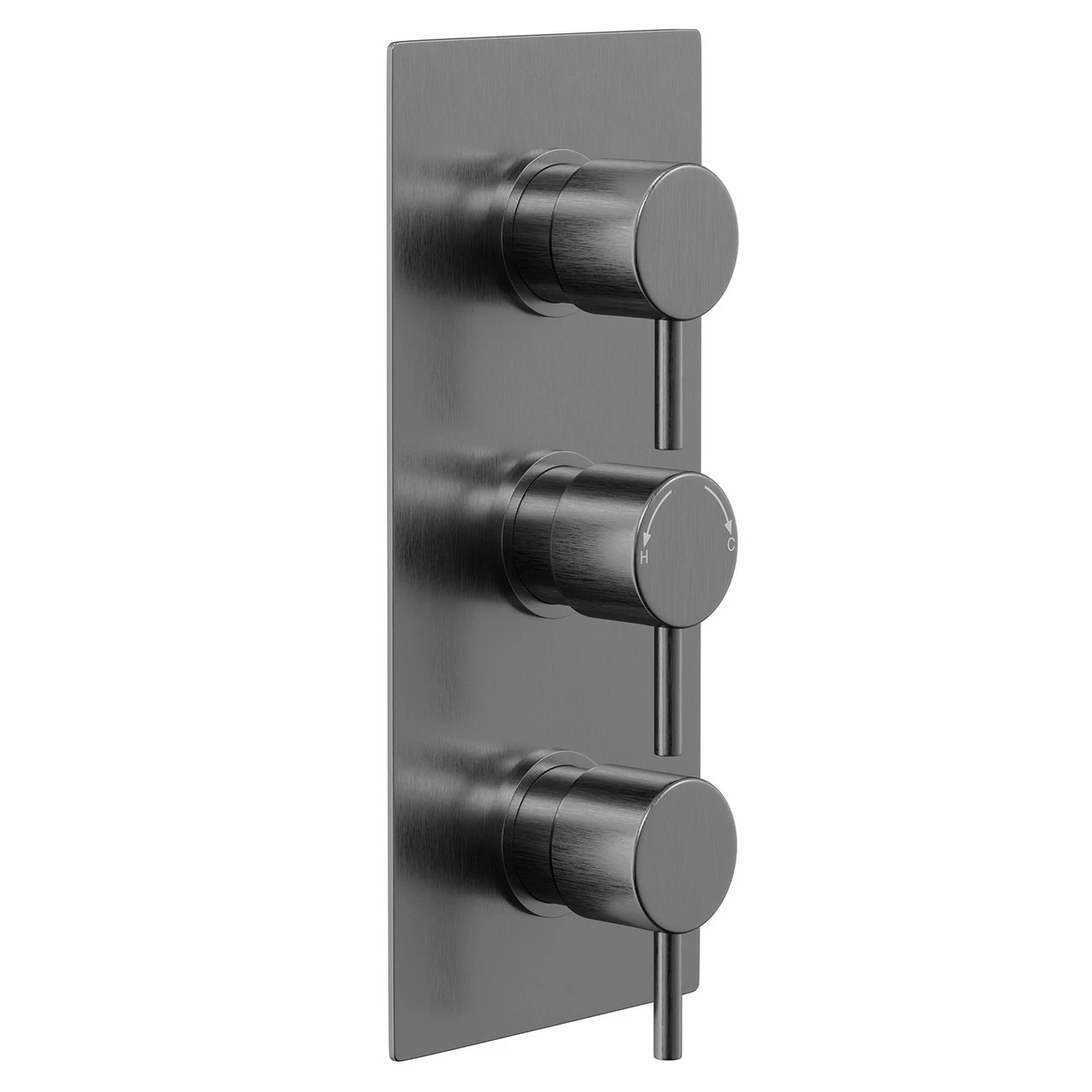 Colore Round Gunmetal Grey Concealed Triple Thermostatic Shower Valve - 2 Outlet 5 Colore Round Gunmetal Grey Concealed Triple Thermostatic Shower Valve - 2 Outlet - Image 3