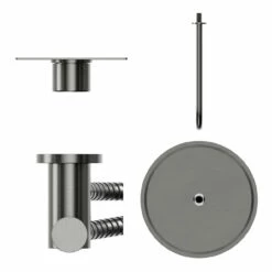 Colore Round Gunmetal Grey Concealed Triple Thermostatic Valve Mixer Shower Including 200mm Fixed Shower Head With Wall Arm And Shower Outlet Holder With Kit - 2 Outlet -Bathroom Products Sales Store colore round gunmetal grey concealed triple thermostatic valve mixer shower including 200mm fixed shower head with wall arm and shower outlet holder with kit top 51154.1672833242