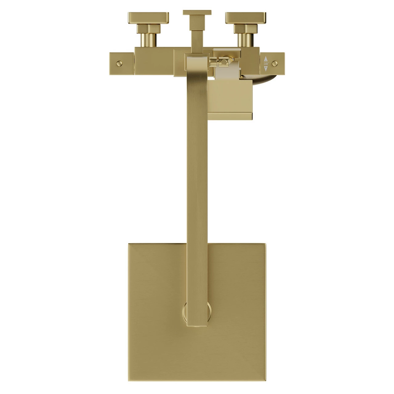 Colore Square Brushed Brass Thermostatic Rigid Riser And Handset Shower System - Image 5