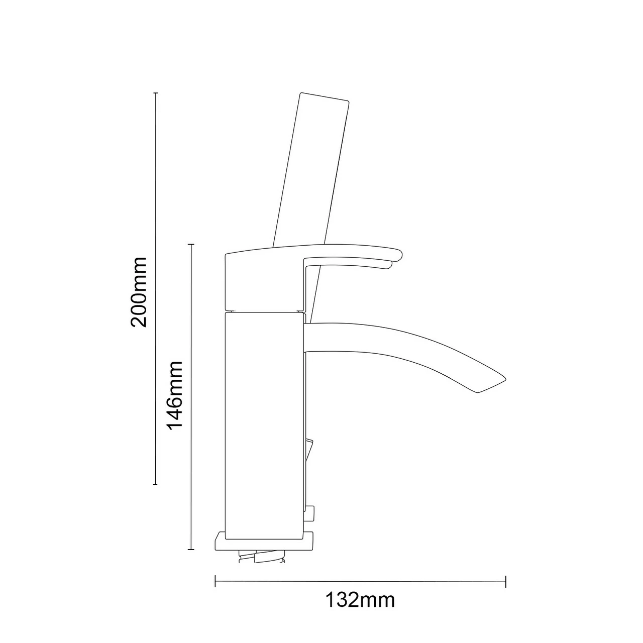 Colore Square Matt Black Bath Shower Mixer Tap With Shower Kit - Image 6
