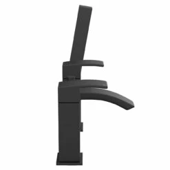Colore Square Matt Black Bath Shower Mixer Tap With Shower Kit -Bathroom Products Sales Store colore square matt black bath shower mixer tap with shower kit side 84905.1652444514