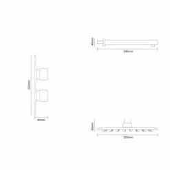 Colore Square Matt Black Concealed Twin Thermostatic Shower Valve With Square Fixed Head And Wall Arm - 1 Outlet 13 Colore Square Matt Black Concealed Twin Thermostatic Shower Valve With Square Fixed Head And Wall Arm - 1 Outlet -Bathroom Products Sales Store colore square matt black concealed twin thermostatic shower valve with square fixed head and wall arm line side 02857.1652445207