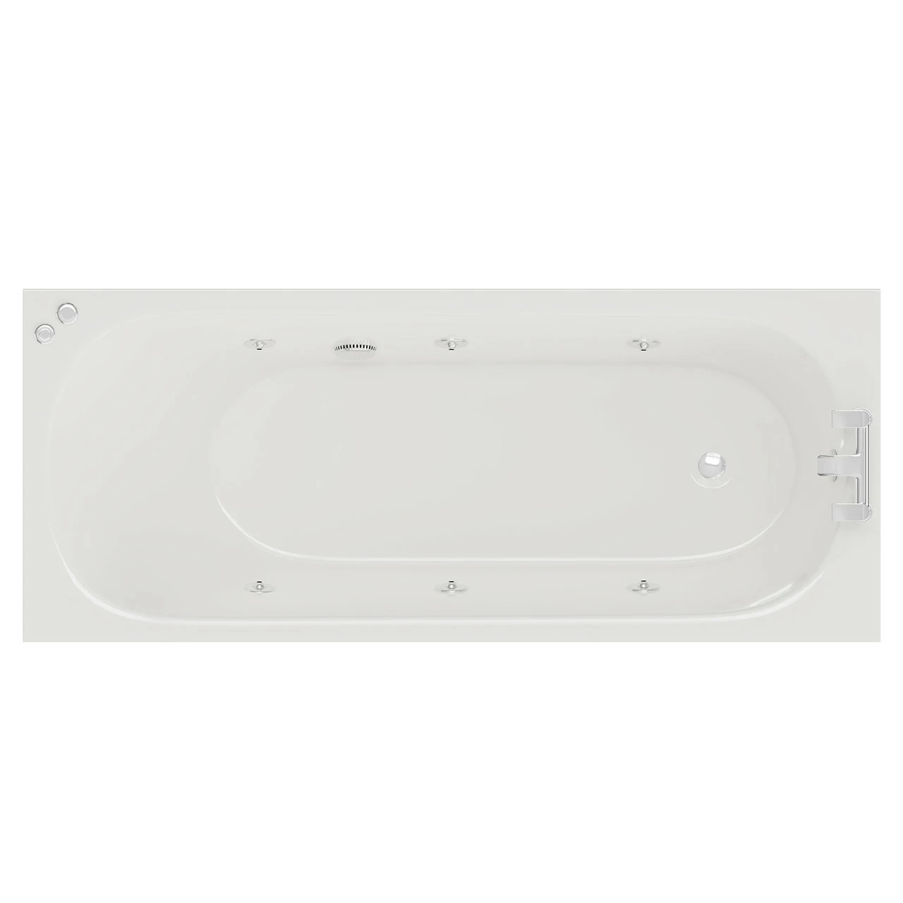 Compact 1700mm X 700mm 6 Jet Chrome V-Tec Single Ended Whirlpool Bath 3 Compact 1700mm X 700mm 6 Jet Chrome V-Tec Single Ended Whirlpool Bath