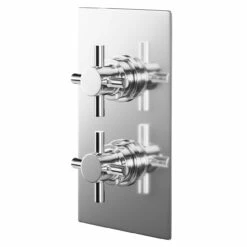 Cross Polished Chrome Concealed Twin Thermostatic Shower Valve - 1 Outlet