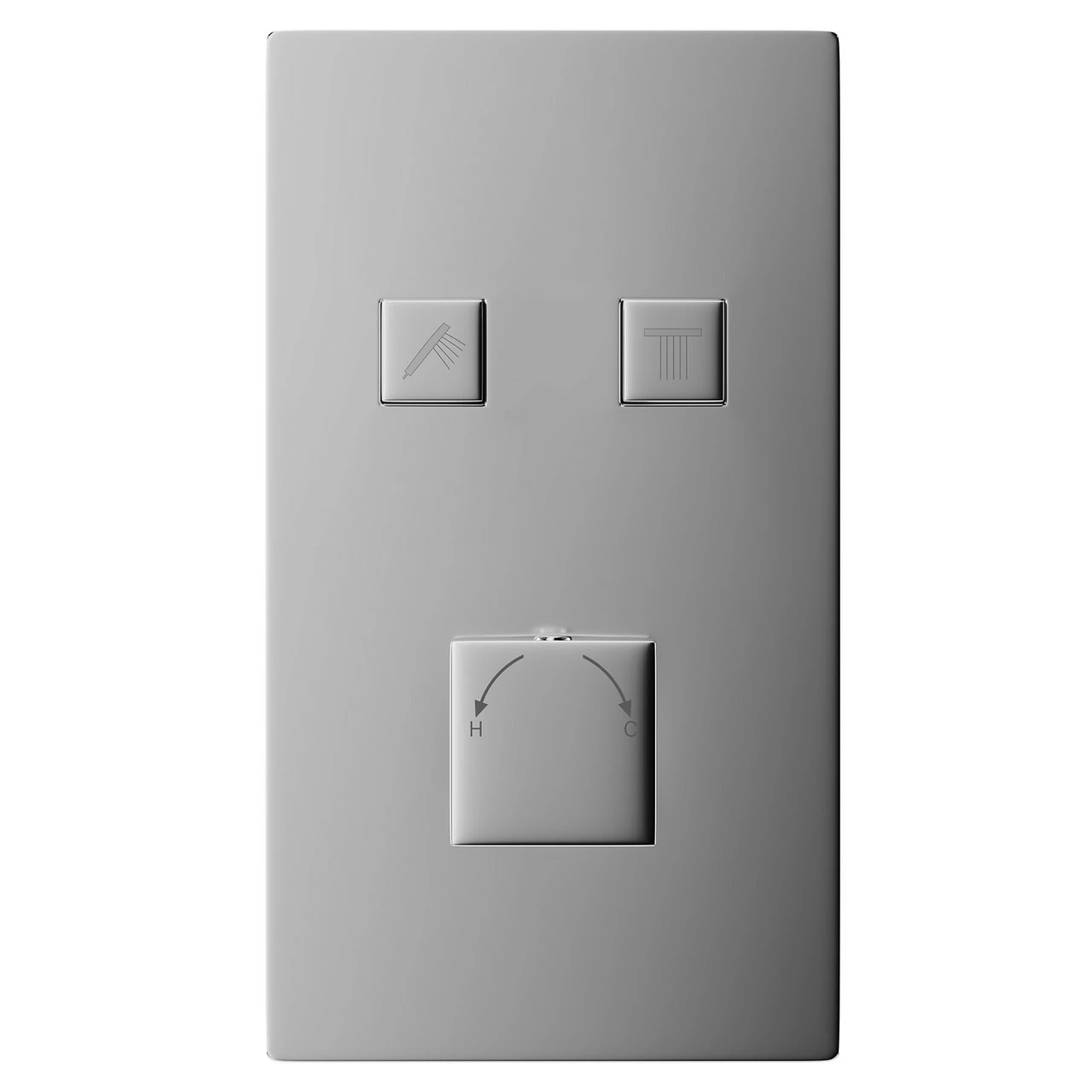 Cubix Polished Chrome Concealed Push Button Twin Shower Valve - 2 Outlet 4 Cubix Polished Chrome Concealed Push Button Twin Shower Valve - 2 Outlet - Image 2
