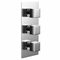 Cubix Polished Chrome Concealed Triple Thermostatic Shower Valve - 2 Outlet -Bathroom Products Sales Store cubix polished chrome concealed triple thermostatic shower valve left 54499.1652443986