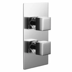 Cubix Polished Chrome Concealed Twin Thermostatic Shower Valve - 1 Outlet -Bathroom Products Sales Store cubix polished chrome concealed twin thermostatic shower valve left 19346.1652443984