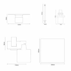 Windsor. Cubix Polished Chrome Triple Thermostatic Shower Valve And 200mm Square Fixed Head With Wall Arm And Severn Shower Slide Rail Kit With Round Elbow - 2 Outlet -Bathroom Products Sales Store cubix polished chrome triple thermostatic shower valve and 200mm square fixed head with wall arm and severn shower slide rail kit with round elbow line top 80008.1678113538