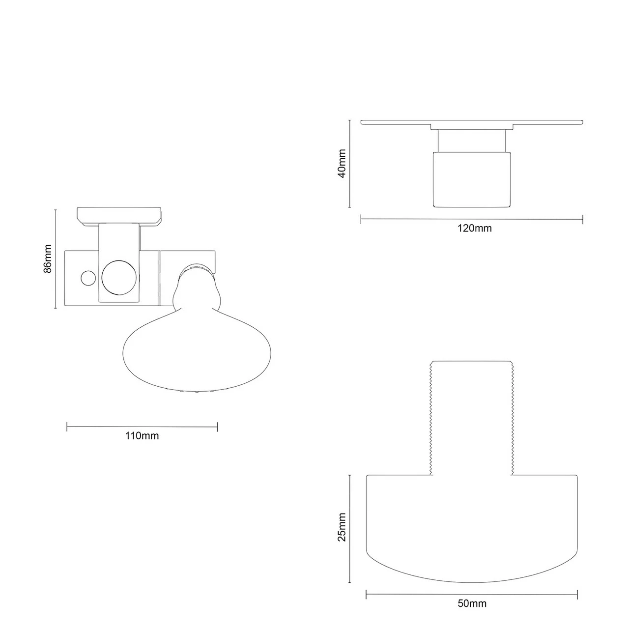 Cubix Polished Chrome Twin Thermostatic Valve Mixer Shower With Clyde Slide Rail Kit And Round Shower Elbow - 1 Outlet 7 Cubix Polished Chrome Twin Thermostatic Valve Mixer Shower With Clyde Slide Rail Kit And Round Shower Elbow - 1 Outlet - Image 5