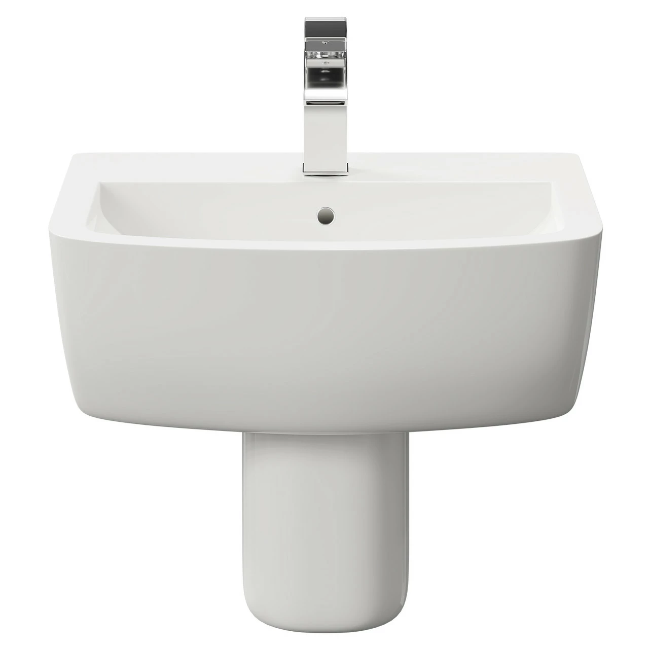 Darnley 530mm Basin With 1 Tap Hole And Semi Pedestal 4 Darnley 530mm Basin With 1 Tap Hole And Semi Pedestal - Image 2
