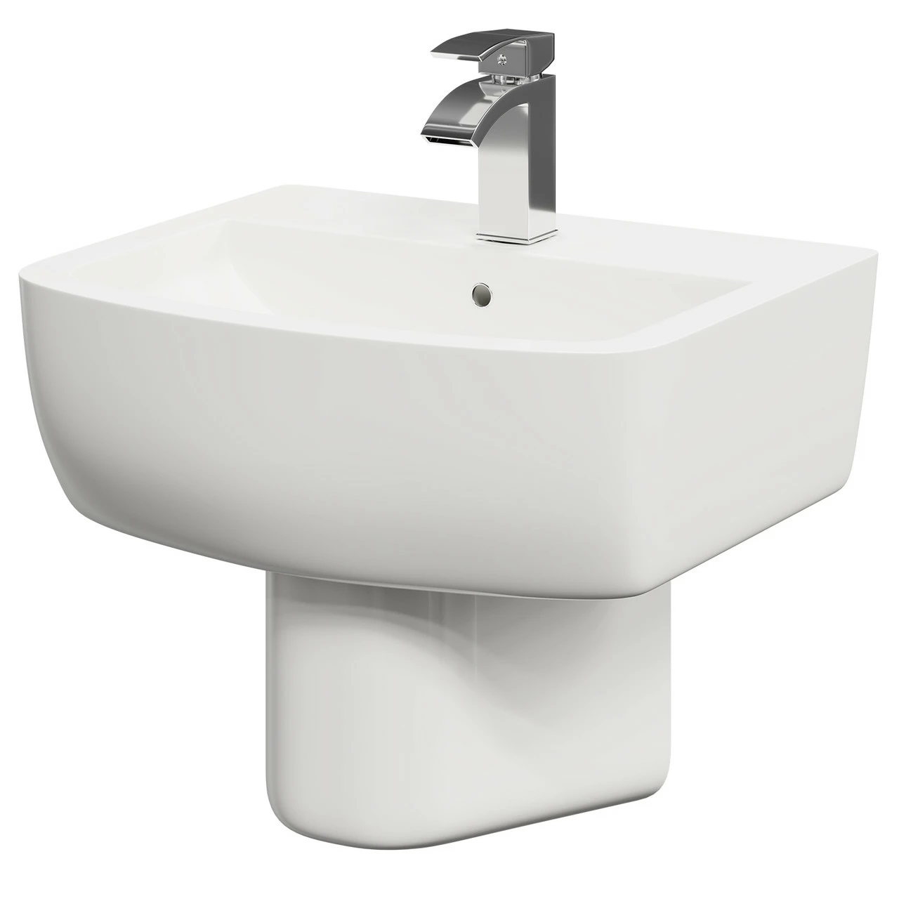 Darnley 530mm Basin With 1 Tap Hole And Semi Pedestal 3 Darnley 530mm Basin With 1 Tap Hole And Semi Pedestal