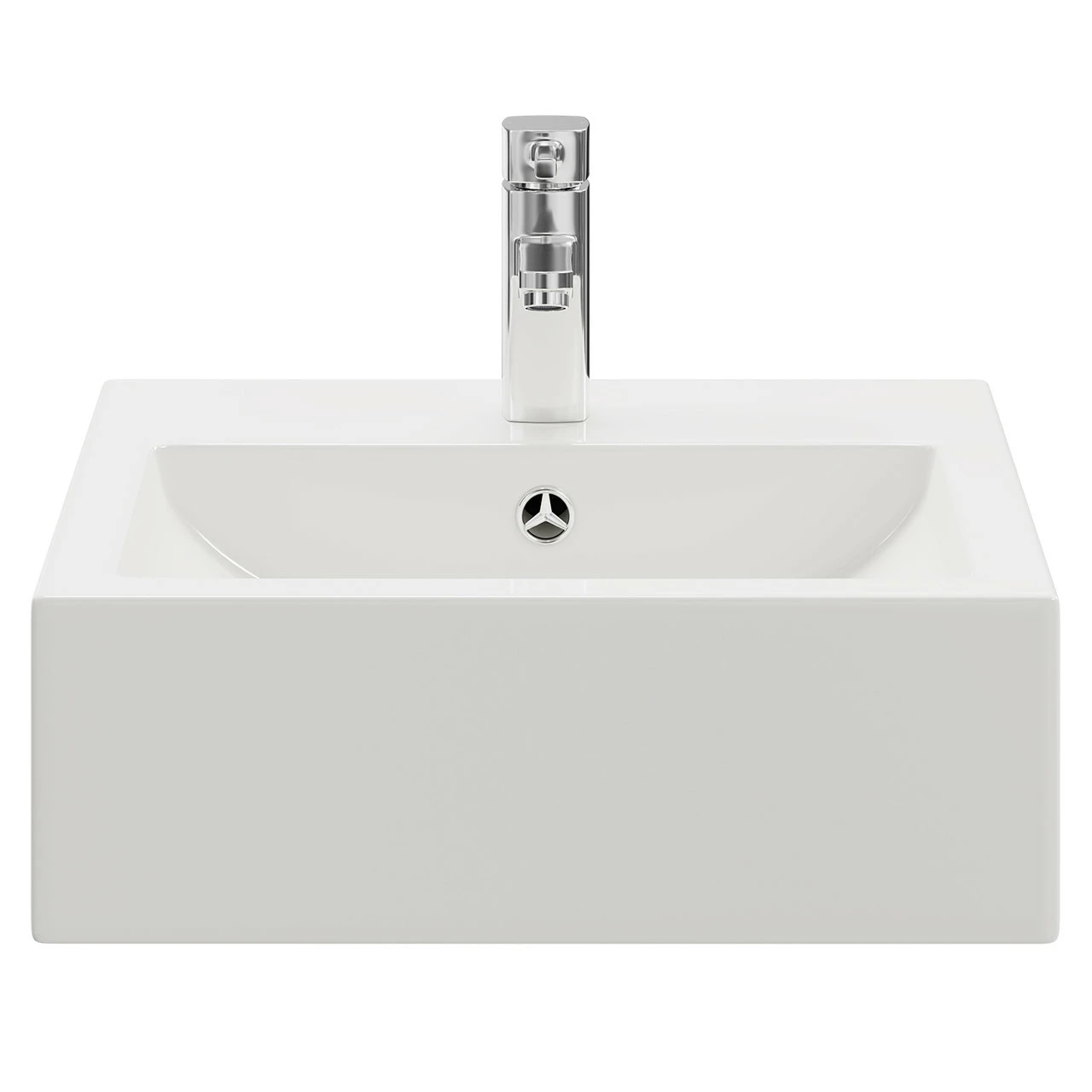 Elvas 470mm X 450mm Square Countertop Basin With 1 Tap Hole 4 Elvas 470mm X 450mm Square Countertop Basin With 1 Tap Hole - Image 2