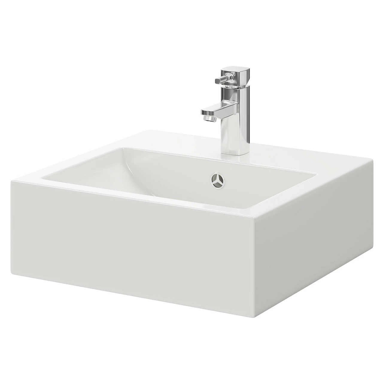 Elvas 470mm X 450mm Square Countertop Basin With 1 Tap Hole 3 Elvas 470mm X 450mm Square Countertop Basin With 1 Tap Hole
