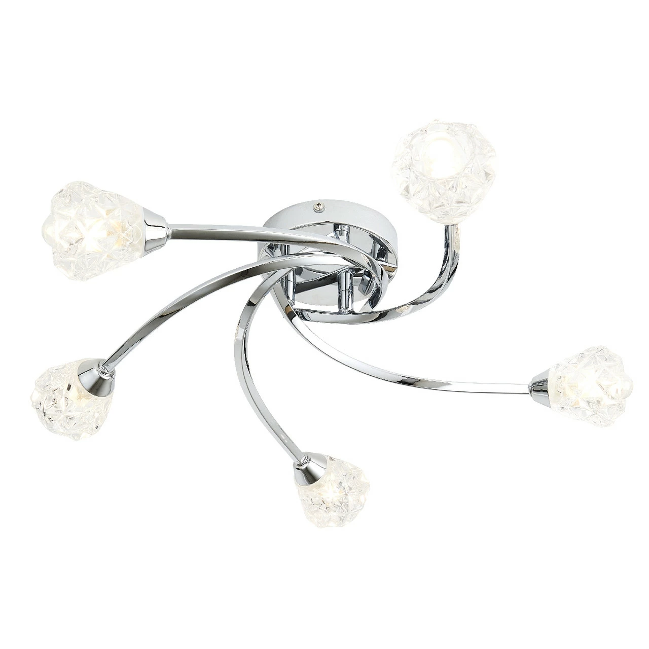 Forum Spa Volos Polished Chrome/Clear 520mm 4 Lamp Flush Ceiling Light - SPA-35783-CHR 3 Forum Spa Volos Polished Chrome/Clear 520mm 4 Lamp Flush Ceiling Light - SPA-35783-CHR