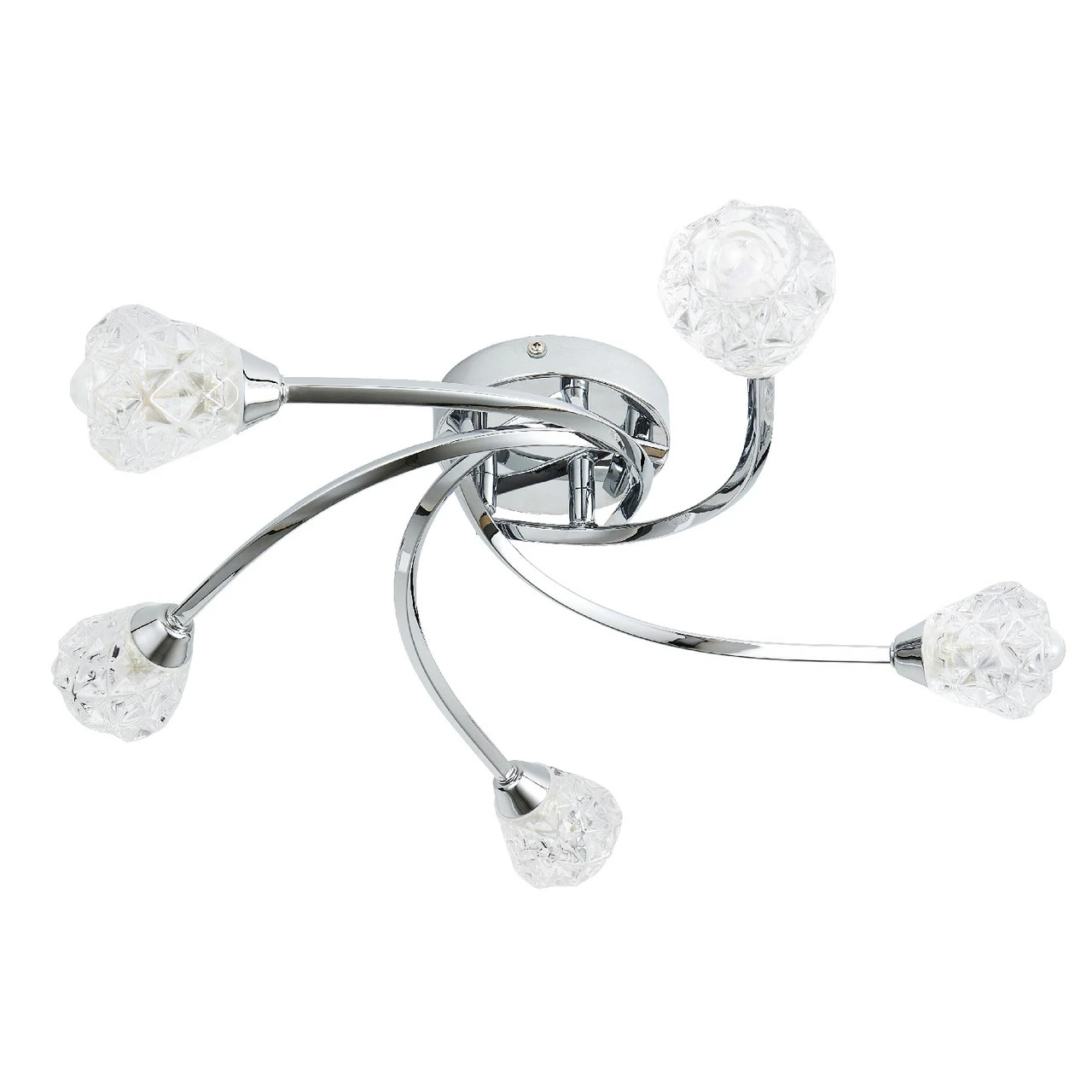 Forum Spa Volos Polished Chrome/Clear 520mm 4 Lamp Flush Ceiling Light - SPA-35783-CHR 4 Forum Spa Volos Polished Chrome/Clear 520mm 4 Lamp Flush Ceiling Light - SPA-35783-CHR - Image 2