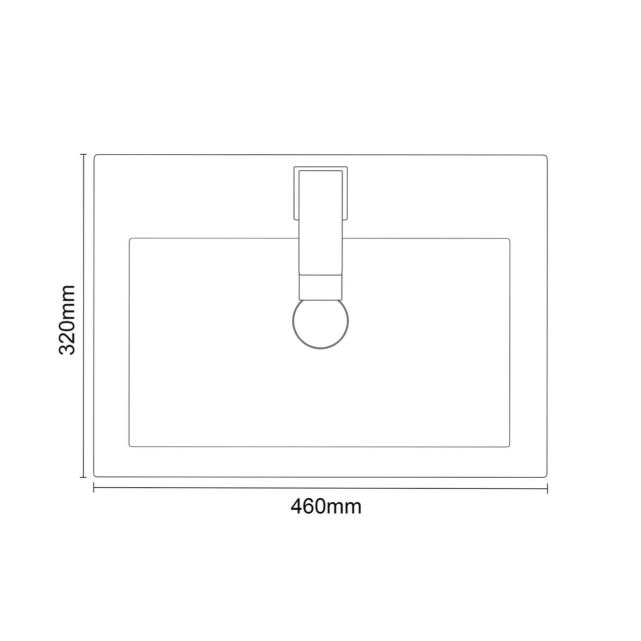 Horta 450mm X 320mm Rectangular Countertop Basin With 1 Tap Hole 8 Horta 450mm X 320mm Rectangular Countertop Basin With 1 Tap Hole - Image 6