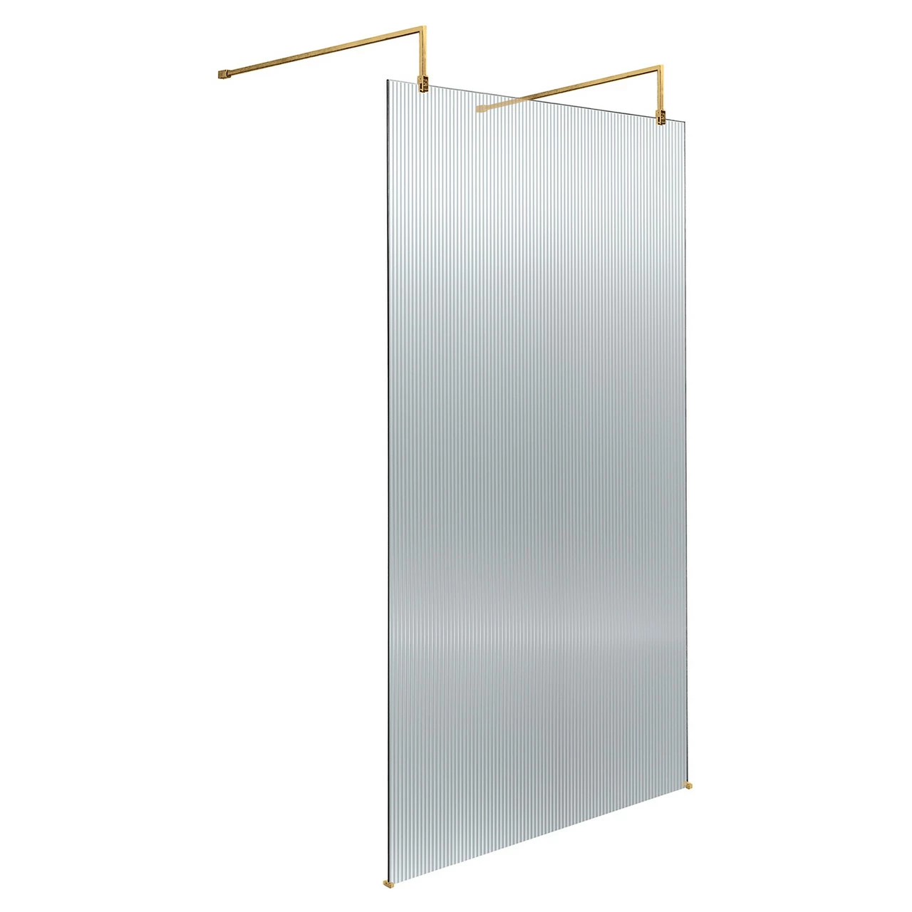 Hudson Reed 1000mm Brushed Brass Fluted Wetroom Screen With Arms And Feet - WRAF19510BB 3 Hudson Reed 1000mm Brushed Brass Fluted Wetroom Screen With Arms And Feet - WRAF19510BB