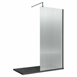 Hudson Reed 1000mm X 1950mm Matt Black Fluted Wetroom Screen With Support Bar - WRFL19510BP 6 Hudson Reed 1000mm X 1950mm Matt Black Fluted Wetroom Screen With Support Bar - WRFL19510BP -Bathroom Products Sales Store hudson reed 1000mm x 1950mm matt black fluted wetroom screen with support bar wrfl19510bp main 02669.1664530196