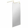 Hudson Reed 1000mm X 1950mm Wetroom Screen With Brushed Brass Support Bars And Feet - BBPAF10 -Bathroom Products Sales Store hudson reed 1000mm x 1950mm wetroom screen with brushed brass support bars and feet bbpaf10 main 03201.1664526005