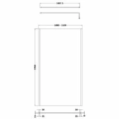Hudson Reed 1100mm Outer Frame Wetroom Screen With Matt Black Support Bar - WRSOBP11 -Bathroom Products Sales Store hudson reed 1100mm outer frame wetroom screen with matt black support bar wrsobp11 two 05752.1664526524