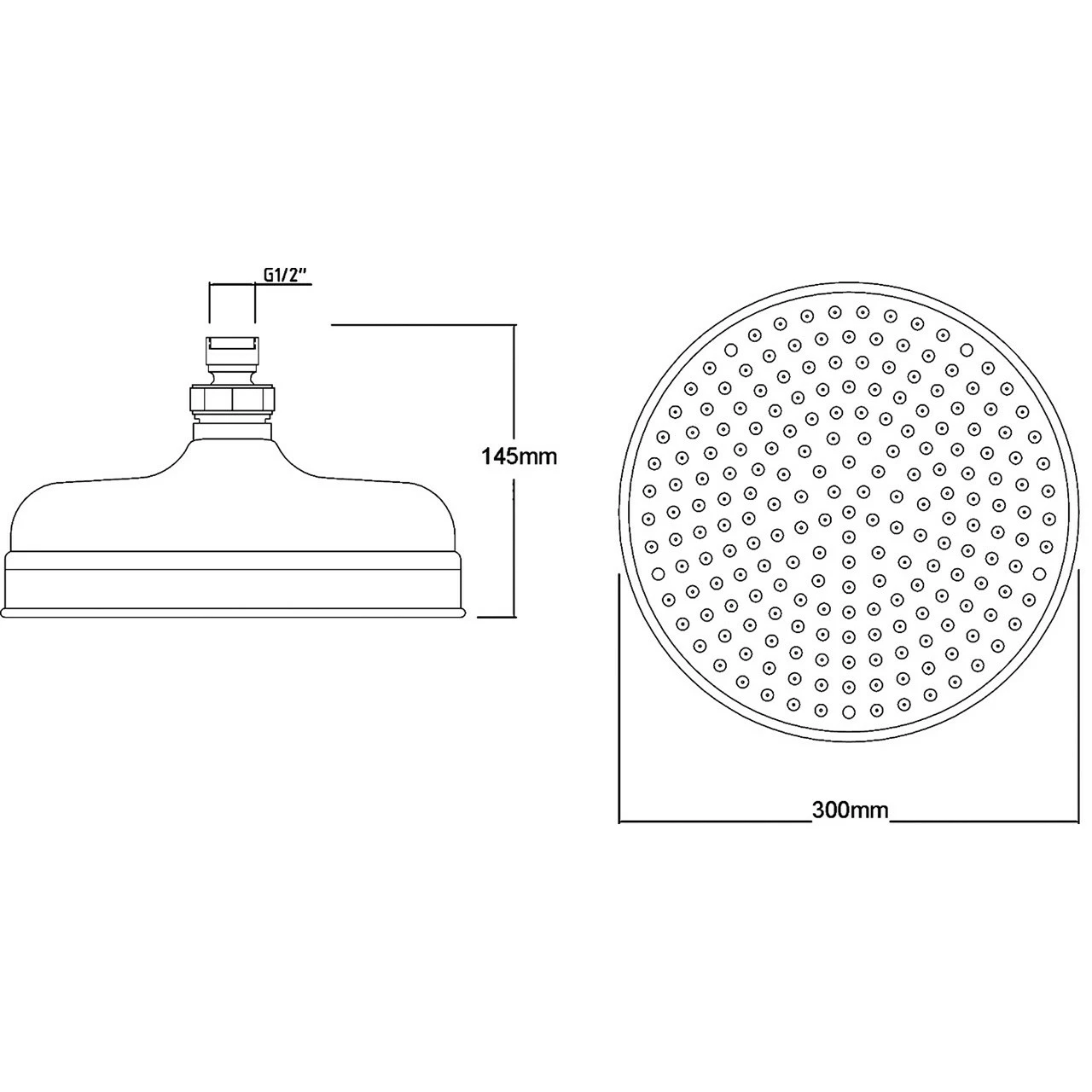 Hudson Reed 12" Apron Fixed Shower Head 300mm Diameter - HEAD16 - Image 3