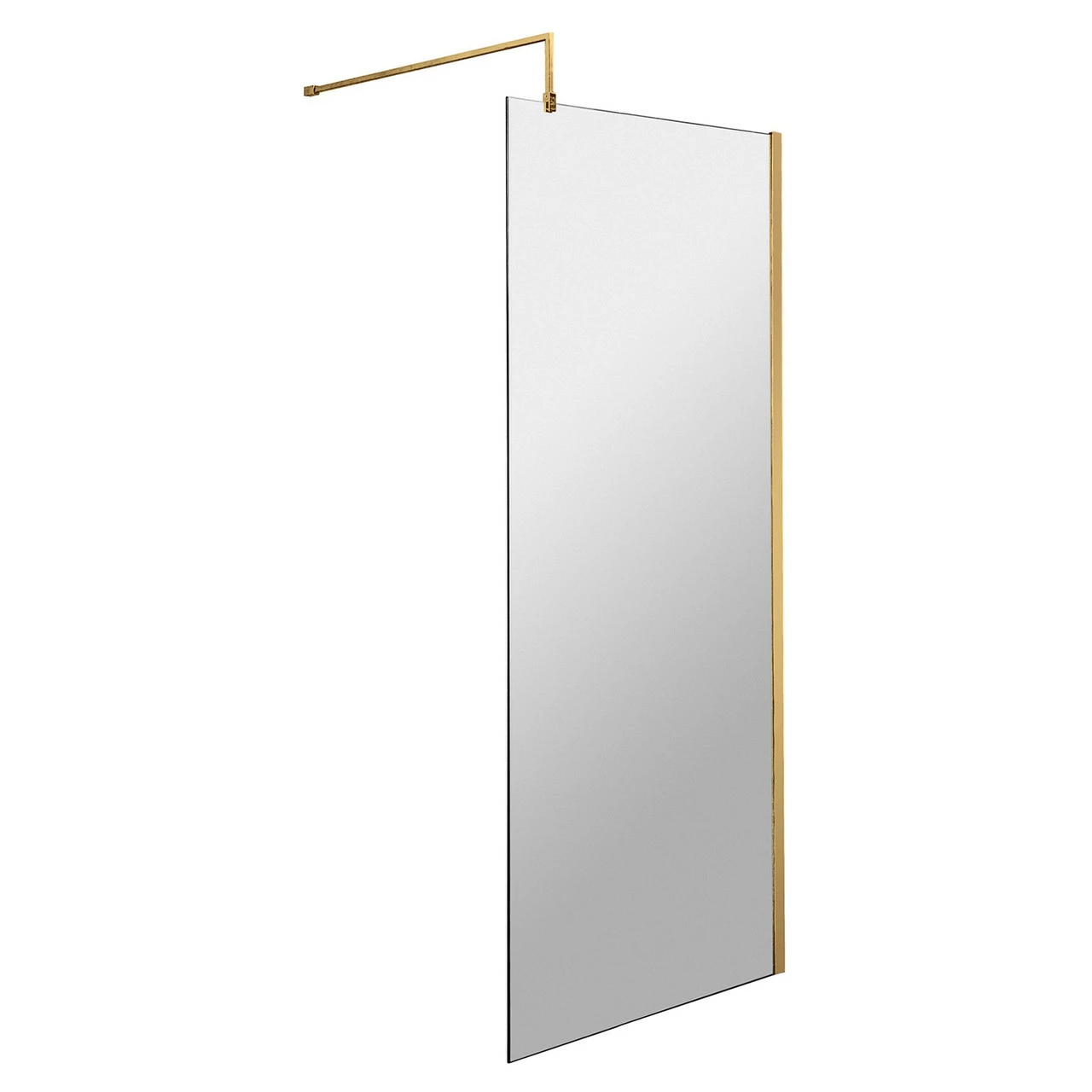 Hudson Reed 700mm X 1950mm Wetroom Screen With Brushed Brass Support Bar - WRSBB70 3 Hudson Reed 700mm X 1950mm Wetroom Screen With Brushed Brass Support Bar - WRSBB70