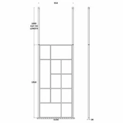 Hudson Reed Abstract 900mm X 1950mm Matt Black Wetroom Screen With Ceiling Posts - BFCPB090 -Bathroom Products Sales Store hudson reed abstract 900mm x 1950mm matt black wetroom screen with ceiling posts bfcpb090 two 60384.1664526496