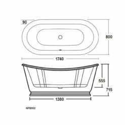 Hudson Reed Alice Double Ended Slipper Skirt Freestanding Bath - NFB002 9 Hudson Reed Alice Double Ended Slipper Skirt Freestanding Bath - NFB002 -Bathroom Products Sales Store hudson reed alice double ended slipper skirt freestanding bath four 10959.1652443540