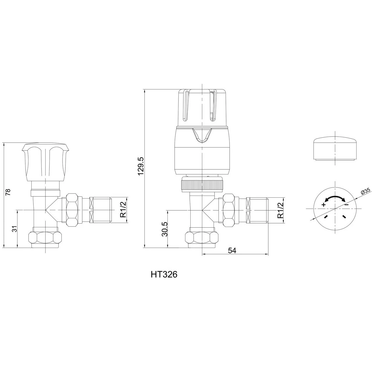 Hudson Reed Angled Thermostatic Radiator Valve Pack - HT326 6 Hudson Reed Angled Thermostatic Radiator Valve Pack - HT326 - Image 4