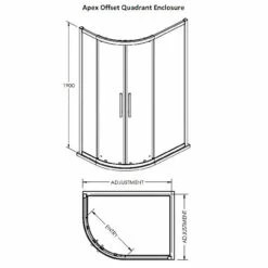Hudson Reed Apex 1200mm X 800mm Double Door Offset Quadrant Shower Enclosure - M1290Q-E8 9 Hudson Reed Apex 1200mm X 800mm Double Door Offset Quadrant Shower Enclosure - M1290Q-E8 -Bathroom Products Sales Store hudson reed apex 1200mm x 900mm double door offset quadrant shower enclosure m1290q e8 four 52155.1652443380