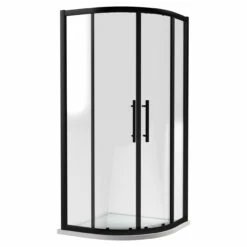 Hudson Reed Apex Matt Black 1000mm Double Door Quadrant Shower Enclosure - M1000QBP-E8