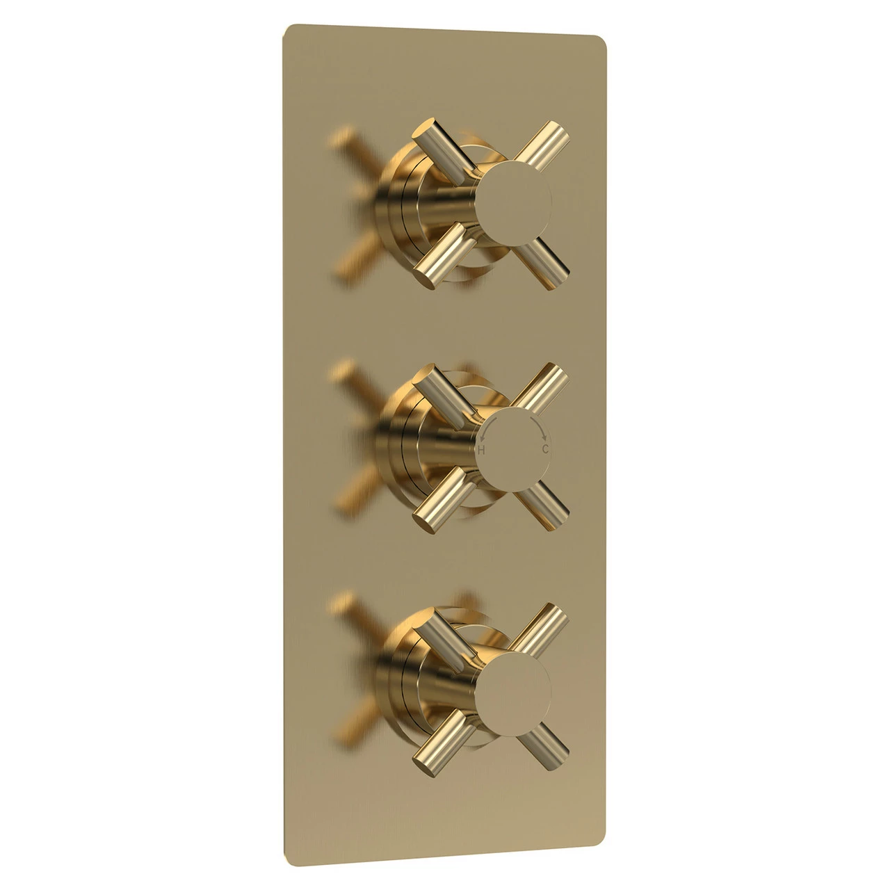 Hudson Reed Brushed Brass Triple Concealed Thermostatic Shower Valve With Diverter - KRI8023