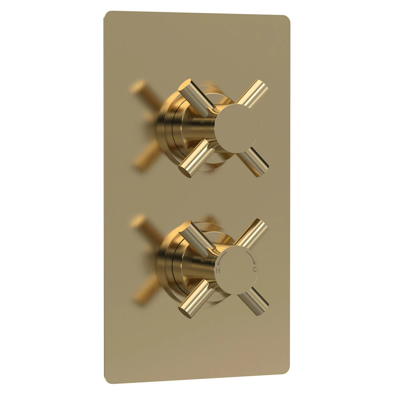 Hudson Reed Brushed Brass Twin Concealed Thermostatic Shower Valve With Diverter - KRI8207 3 Hudson Reed Brushed Brass Twin Concealed Thermostatic Shower Valve With Diverter - KRI8207