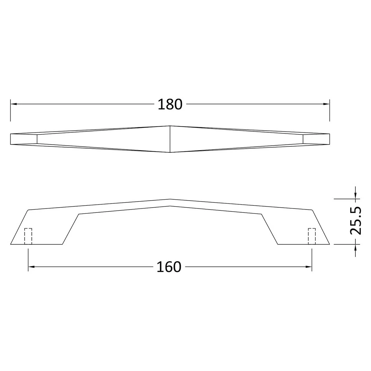 Hudson Reed Chrome 160mm D Shaped Handle - H103 4 Hudson Reed Chrome 160mm D Shaped Handle - H103 - Image 2