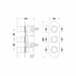 Hudson Reed Chrome Round Triple Concealed Thermostatic Shower Valve With Diverter - RNDTR03 5 Hudson Reed Chrome Round Triple Concealed Thermostatic Shower Valve With Diverter - RNDTR03 -Bathroom Products Sales Store hudson reed chrome round triple concealed thermostatic shower valve with diverter rndtr03 two 83575.1652443816