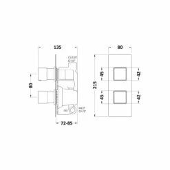 Hudson Reed Chrome Square Twin Concealed Thermostatic Shower Valve - SQRTW01 5 Hudson Reed Chrome Square Twin Concealed Thermostatic Shower Valve - SQRTW01 -Bathroom Products Sales Store hudson reed chrome square twin concealed thermostatic shower valve sqrtw01 two 16748.1652443864