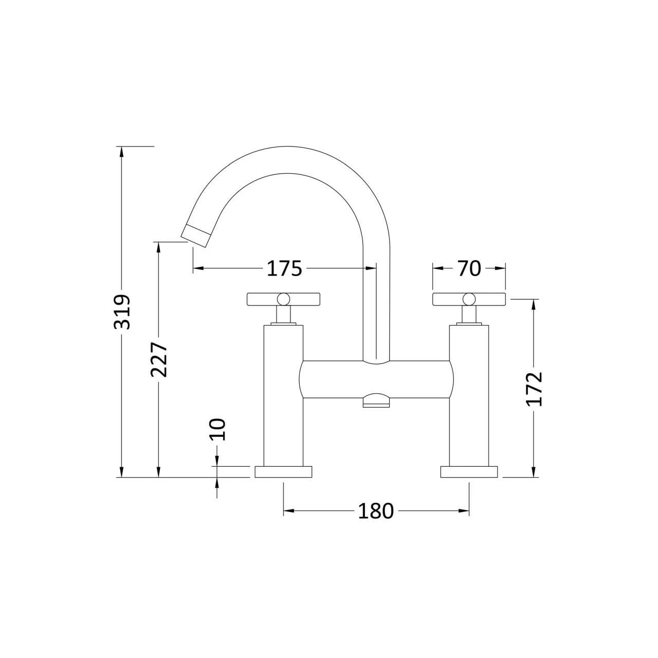 Hudson Reed Chrome Tec Crosshead Bath Filler - TEX353 4 Hudson Reed Chrome Tec Crosshead Bath Filler - TEX353 - Image 2