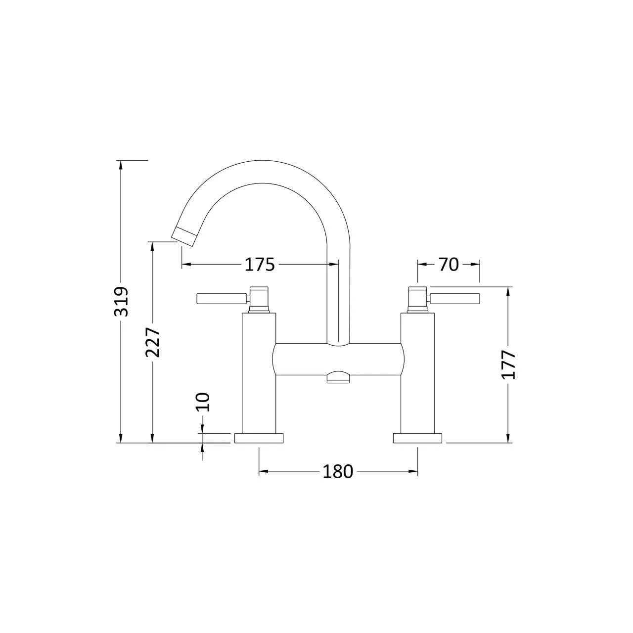 Hudson Reed Chrome Tec Lever Bath Filler - TEL353 4 Hudson Reed Chrome Tec Lever Bath Filler - TEL353 - Image 2