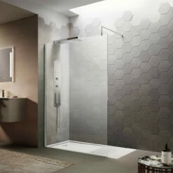 Hudson Reed Chrome Wetroom Screen 1000mm X 1950mm - WRSB1000