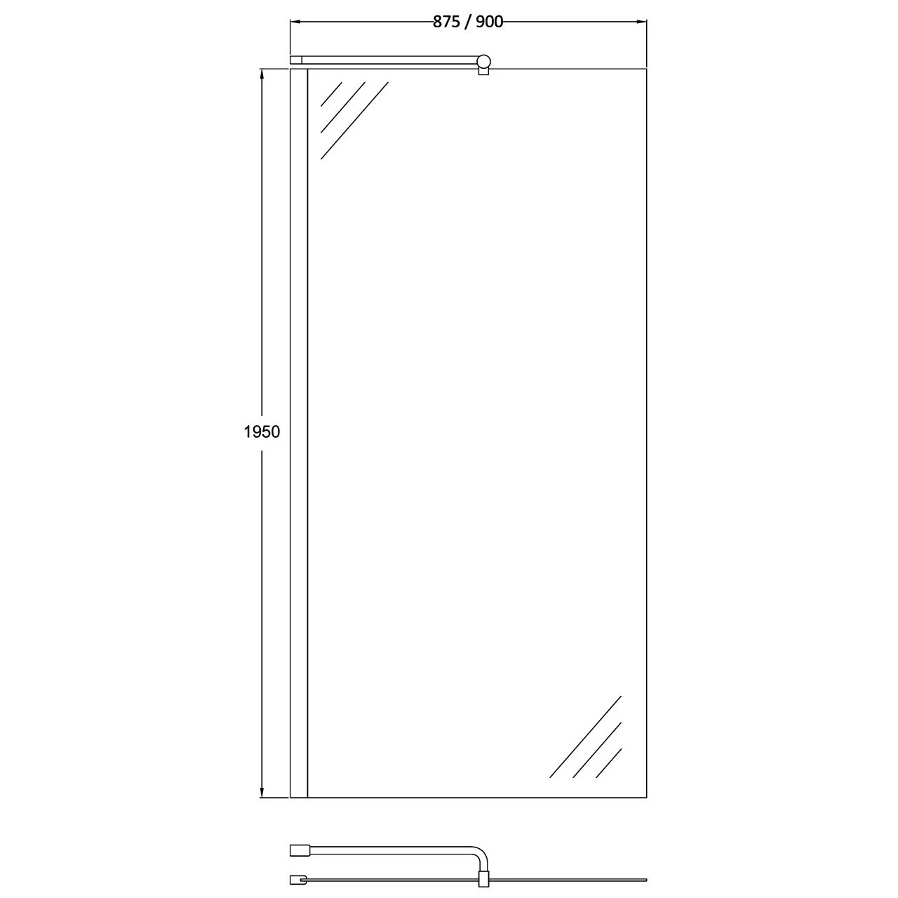 Hudson Reed Chrome Wetroom Screen 900mm X 1950mm - WRSB900 5 Hudson Reed Chrome Wetroom Screen 900mm X 1950mm - WRSB900 - Image 3