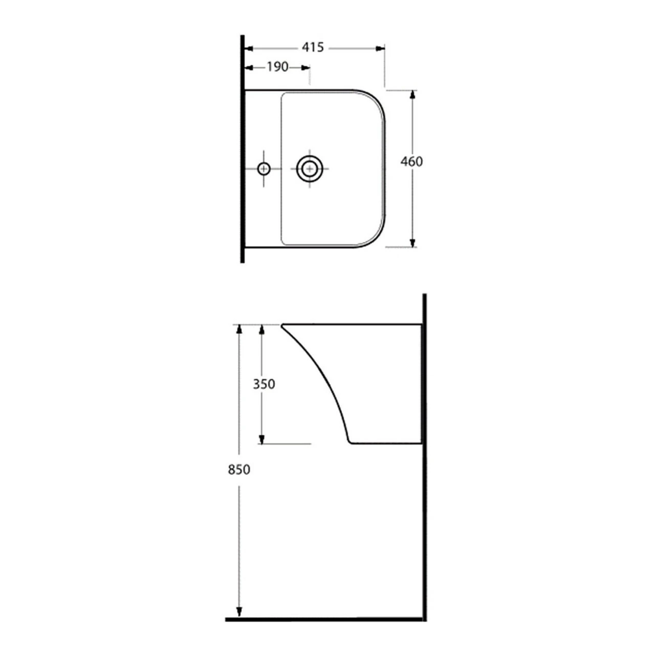 Hudson Reed Grace Wall Hung Basin - NCT102 8 Hudson Reed Grace Wall Hung Basin - NCT102 - Image 6